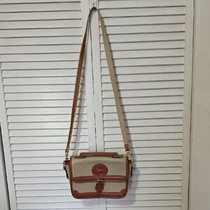DOONEY & BOURKE BEIGE AND BROWN LEATHER HANDBAG VERY GOOD CONDITION